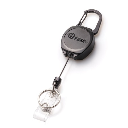 Key-Bak KEYBAK Sidekick - 24 in. Kevlar Cord, Carabiner, Dual ID Strap/Split Ring Retractor 0KB1-0A21